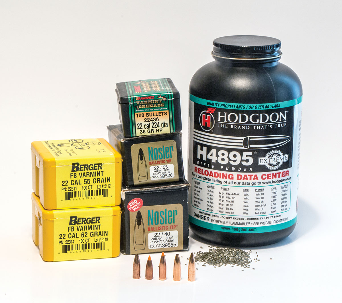 H-4895 works exceptionally well with the 22-250 Remington, as well as many other varmint cartridges, including the 223 Remington and the 243 Winchester.